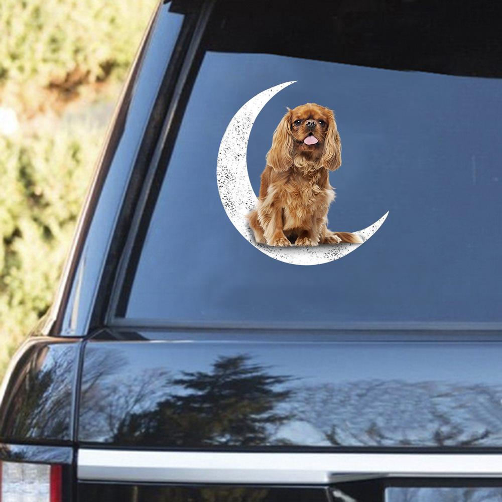 Cavalier King Charles Spaniel 3-Sit On The Moon Decal