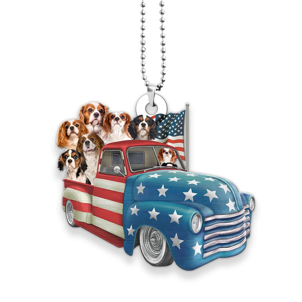 Cavalier King Charles Spaniel Happy Independence Day Two Sides Ornament