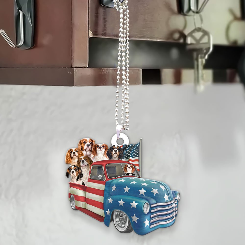 Cavalier King Charles Spaniel Happy Independence Day Two Sides Ornament