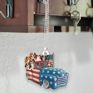 Cavalier King Charles Spaniel Happy Independence Day Two Sides Ornament