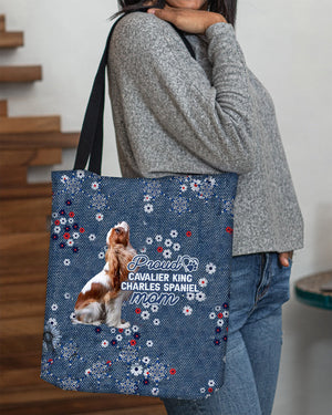 Cavalier King Charles Spaniel Pround Mom-Cloth Tote Bag