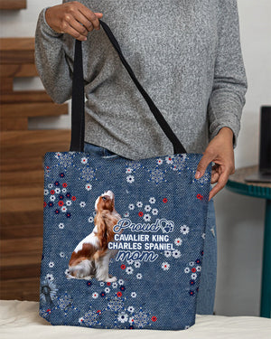 Cavalier King Charles Spaniel Pround Mom-Cloth Tote Bag