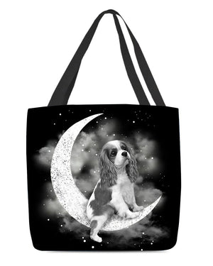 Cavalier King Charles Spaniel Sit On The Moon With Starts-Cloth Tote Bag