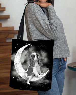 Cavalier King Charles Spaniel Sit On The Moon With Starts-Cloth Tote Bag