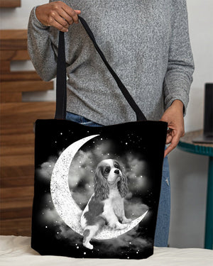 Cavalier King Charles Spaniel Sit On The Moon With Starts-Cloth Tote Bag