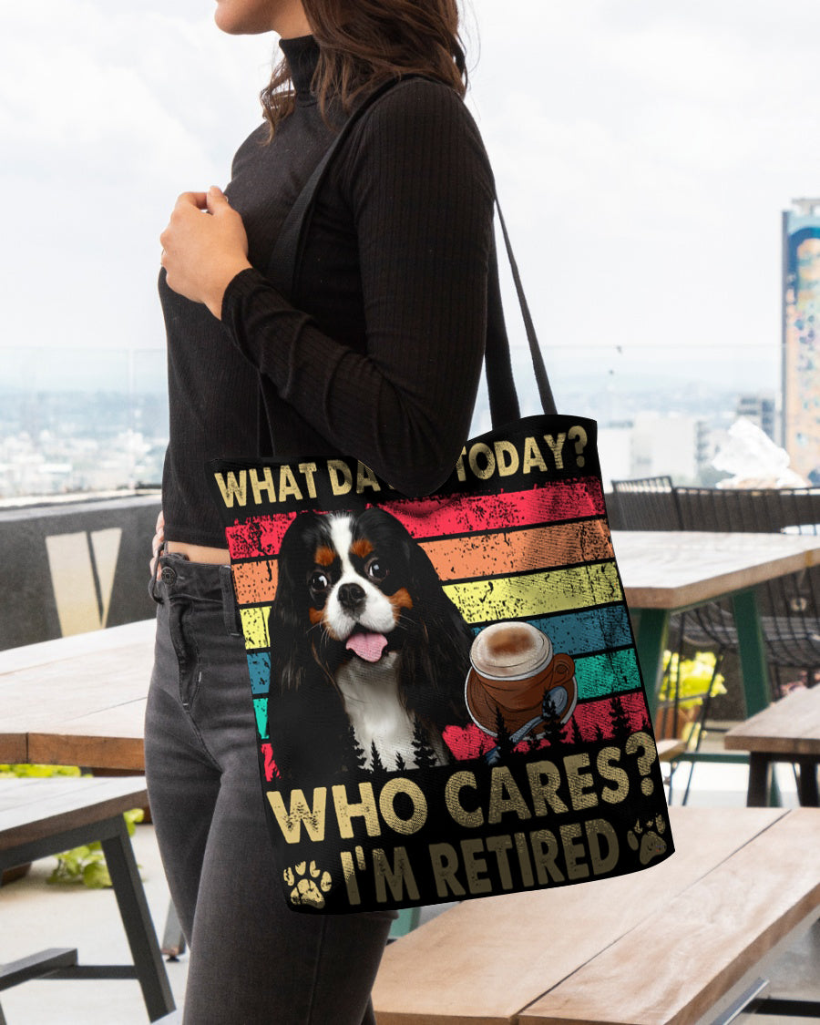 Cavalier King Charles Spaniel Who Cares-Cloth Tote Bag