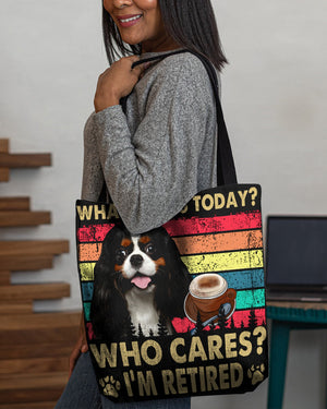 Cavalier King Charles Spaniel Who Cares-Cloth Tote Bag