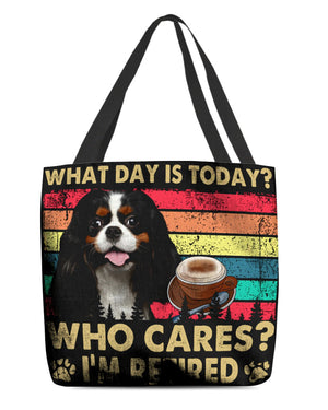 Cavalier King Charles Spaniel Who Cares-Cloth Tote Bag