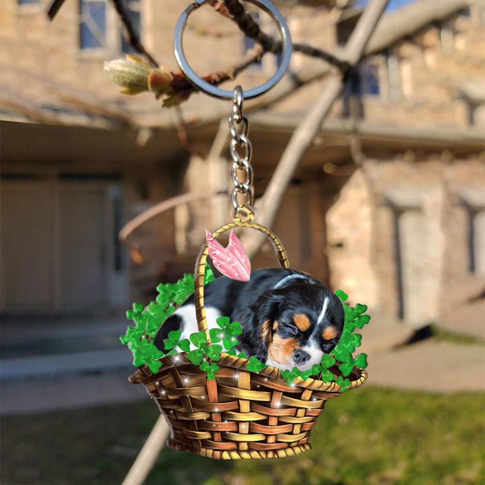 Cavalier King Charles Spaniel (2)-Sleeping Lucky Fairy Flat Acrylic Keychain