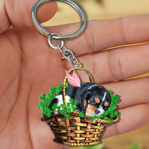 Cavalier King Charles Spaniel (2)-Sleeping Lucky Fairy Flat Acrylic Keychain