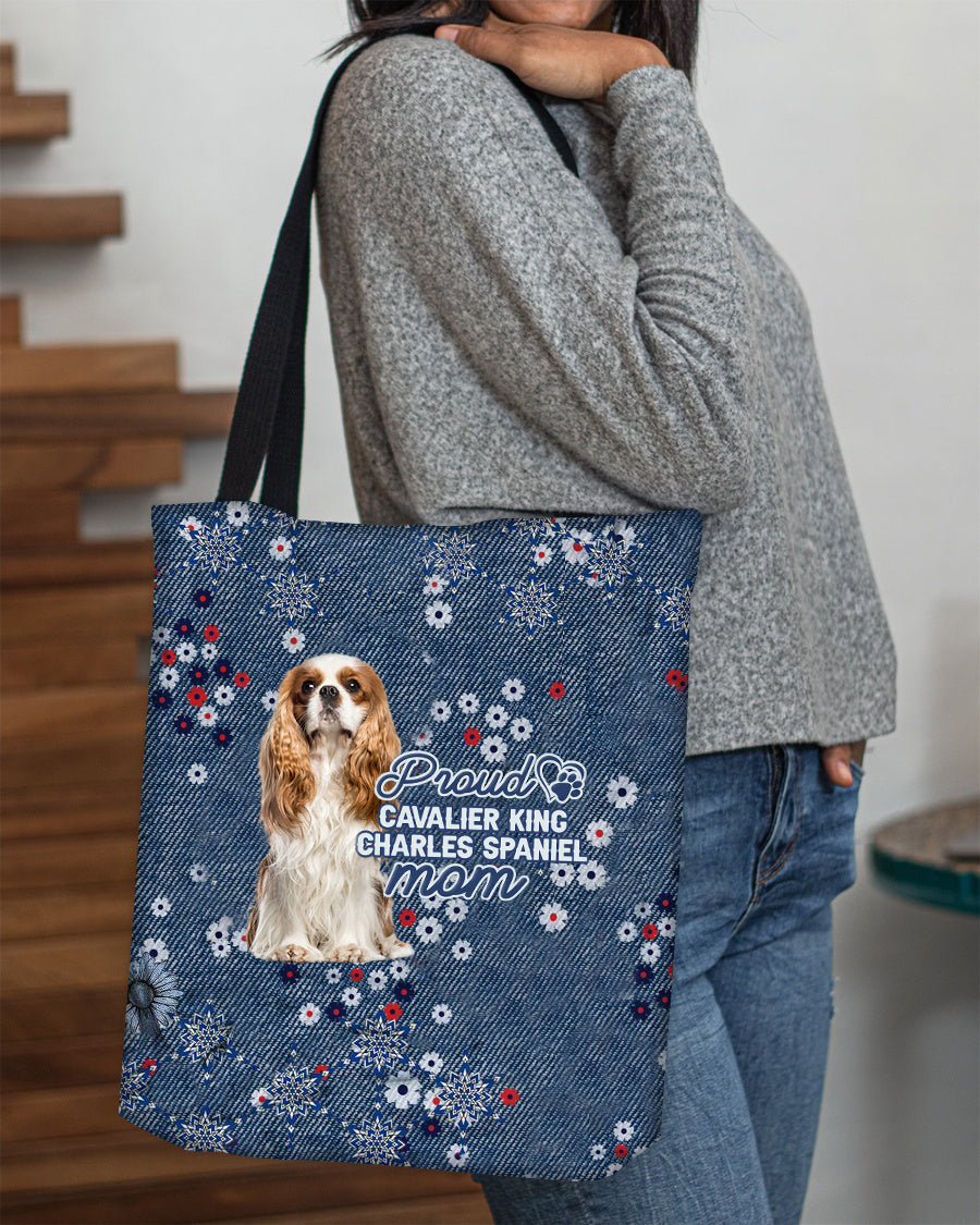 Cavalier King Charles Spaniel (2) Pround Mom-Cloth Tote Bag