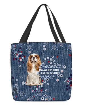 Cavalier King Charles Spaniel (2) Pround Mom-Cloth Tote Bag