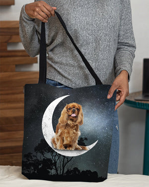 Cavalier King Charles Spaniel (3)-Sit On The Moon-Cloth Tote Bag