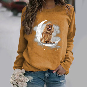 Cavalier King Charles Spaniel (3) -Sit On The Moon- Premium Sweatshirt