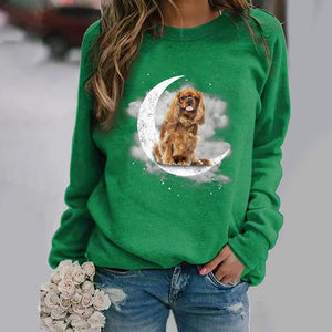 Cavalier King Charles Spaniel (3) -Sit On The Moon- Premium Sweatshirt