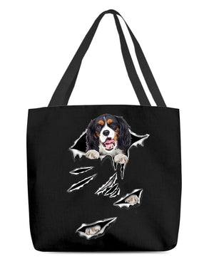 Cracks-Cavalier King Charles Spaniel-Cloth Tote Bag