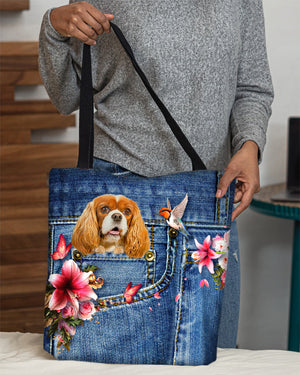 Cavalier King Spaniel-Lily Cloth Tote Bag