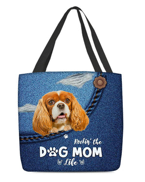 Cavalier King Spaniel-Dog Mom Life-Cloth Tote Bag