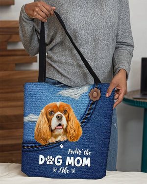 Cavalier King Spaniel-Dog Mom Life-Cloth Tote Bag