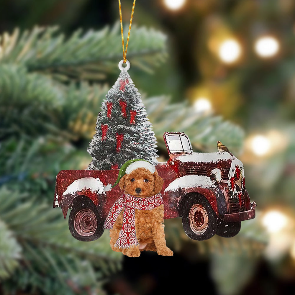 Cavapoo-Christmas Truck Two Sided Ornament