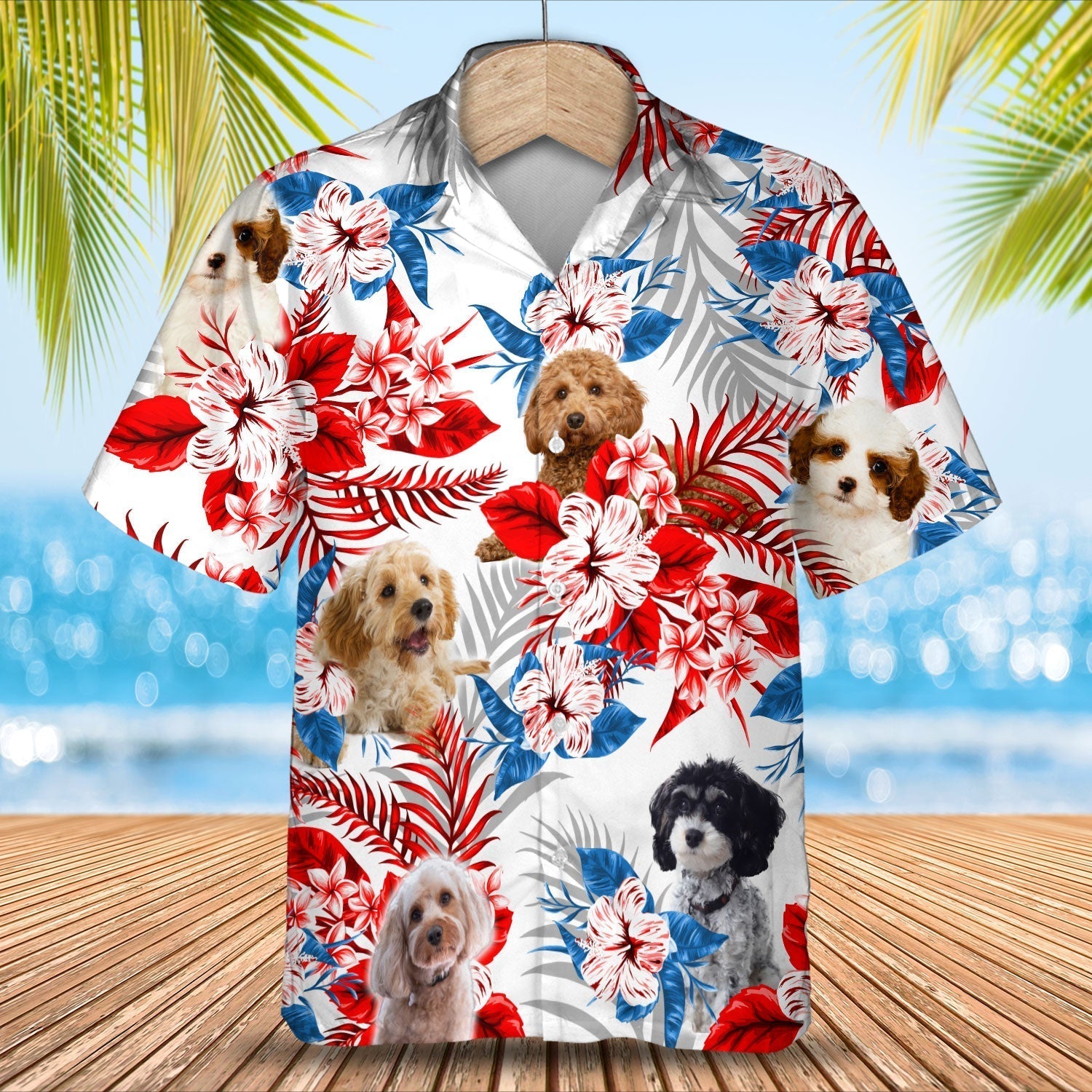 Cavapoo American Flag Hawaiian Shirt - Bugybox