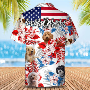 Cavapoo American Flag Hawaiian Shirt