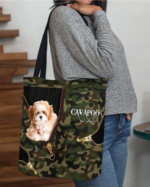 Cavapoo Camo Cloth Tote Bag