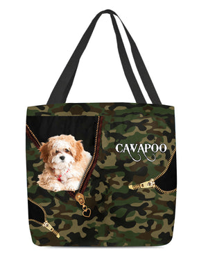 Cavapoo Camo Cloth Tote Bag