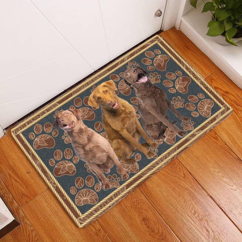 Chesapeake Bay Retriever-Flower Paw Doormat