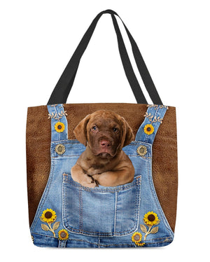 Chesapeake Bay Retriever And Sunflower-Cloth Tote Bag