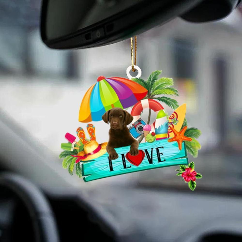 Chesapeake Bay Retriever-I Love Summer-Two Sided Ornament