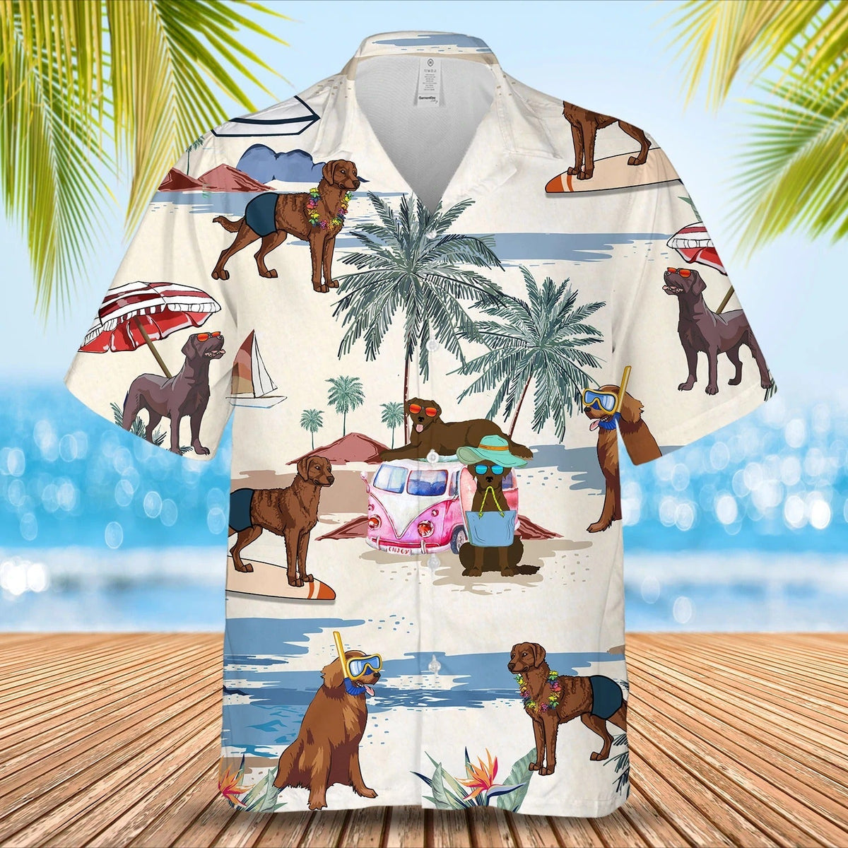 Chesapeake Bay Retriever Summer Beach Hawaiian Shirt