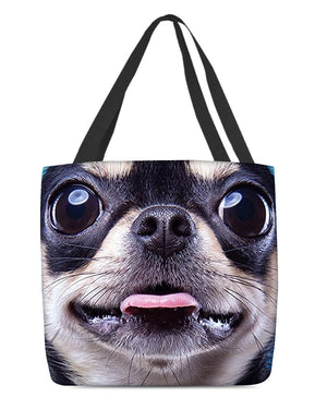 Chihuahua 3 Face-Cloth Tote Bag