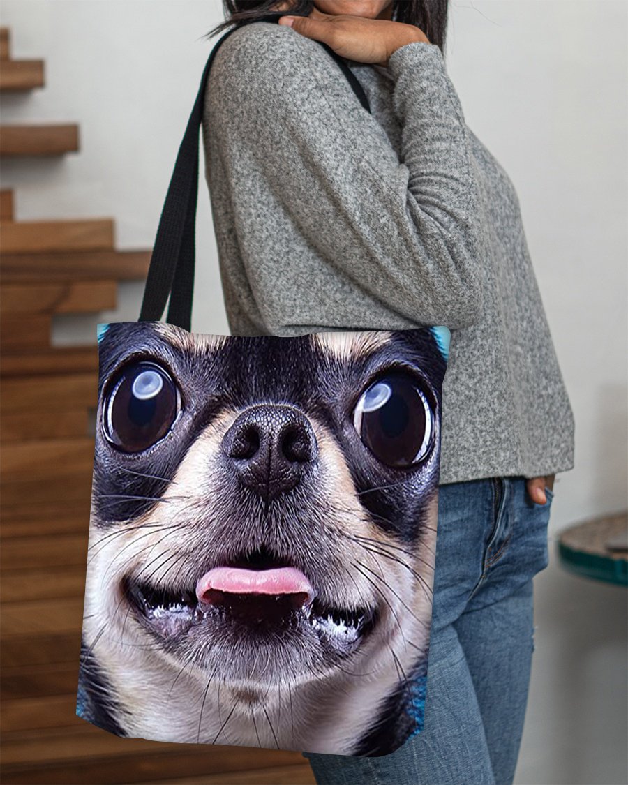 Chihuahua 3 Face-Cloth Tote Bag