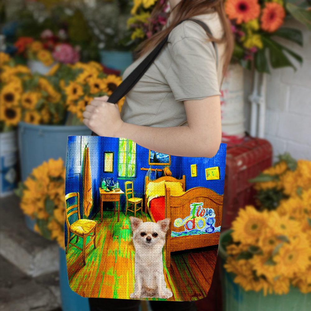 Chihuahua in the bedroom-Cloth Tote Bag