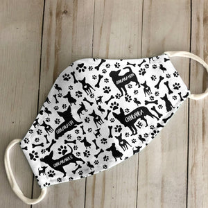 Chihuahua Black &amp; White Pattern EZ07 2707 Face Mask