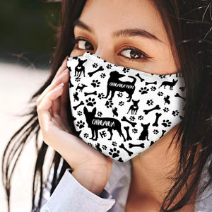 Chihuahua Black &amp; White Pattern EZ07 2707 Face Mask