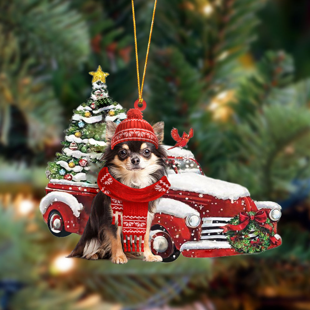 Chihuahua-Christmas Car Two Sided Ornament