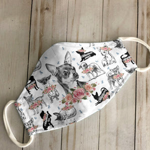 Chihuahua Floral Vintage EZ07 1806 Face Mask