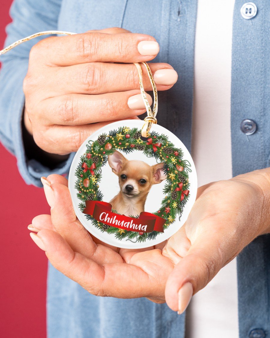 Chihuahua-Noel Circle-Two Sided Ornament