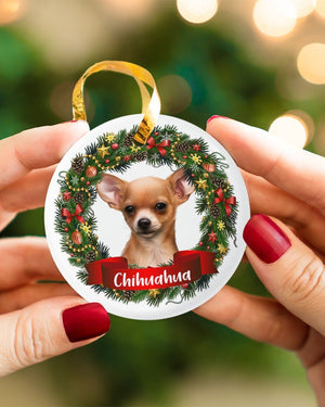 Chihuahua-Noel Circle-Two Sided Ornament