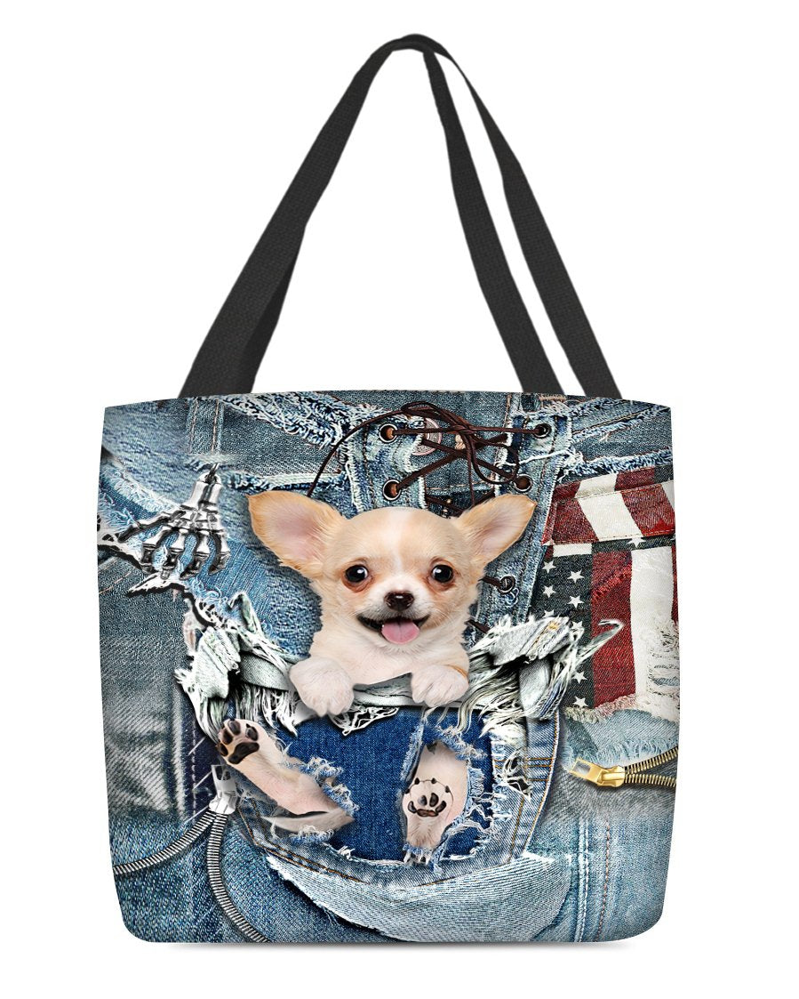 Chihuahua-Ripped Jeans-Cloth Tote Bag