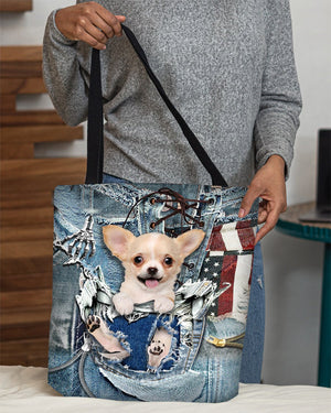 Chihuahua-Ripped Jeans-Cloth Tote Bag