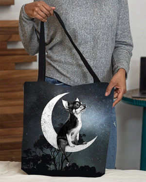 Chihuahua-Sit On The Moon-Cloth Tote Bag