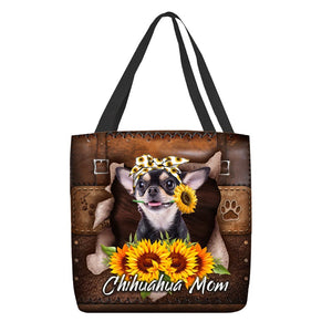 Chihuahua-Sunflower&Dog Mom Cloth Tote Bag