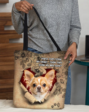 Chihuahua -Torn Cloth Tote Bag