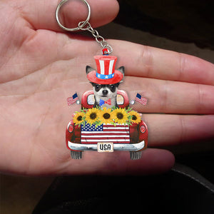 Chihuahua-USA Truck Flat Acrylic Keychain