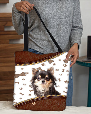 Chihuahua3-Zipper Texture-Cloth Tote Bag