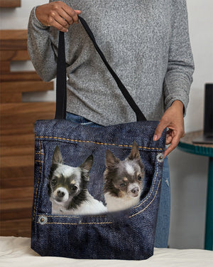 Chihuahua N2-Dark Denim-Cloth Tote Bag