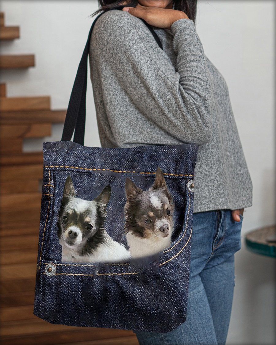 Chihuahua N2-Dark Denim-Cloth Tote Bag